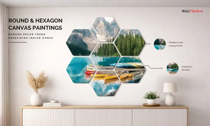Round &amp; Hexagon Canvas Paintings: A Modern Décor Trend Redefining Indian Homes