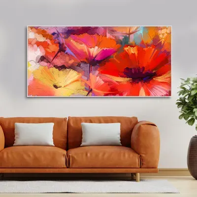 Abstract Floral Burst Canvas Wall Painting