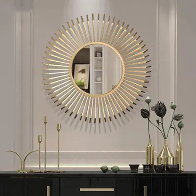 Create a Luxe Look with Mirror with Lights & Marble Wallpaper
