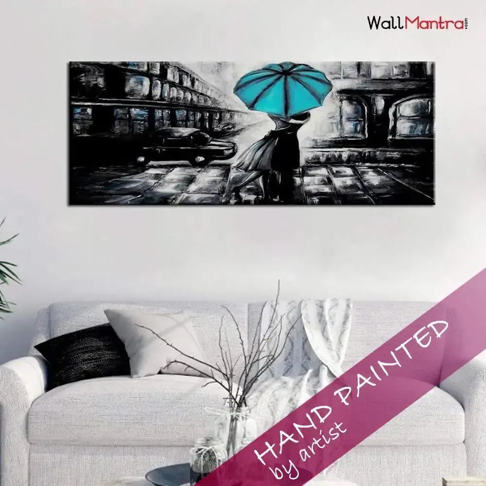 Hand Painted Vintage Romantic Couple Canvas Wall Painting