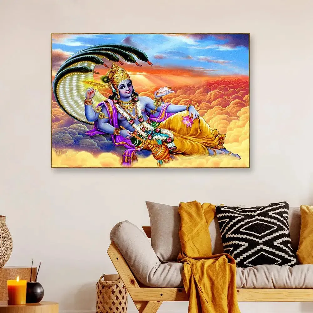 Lord Vishnu Spiritual Canvas Wall Painting