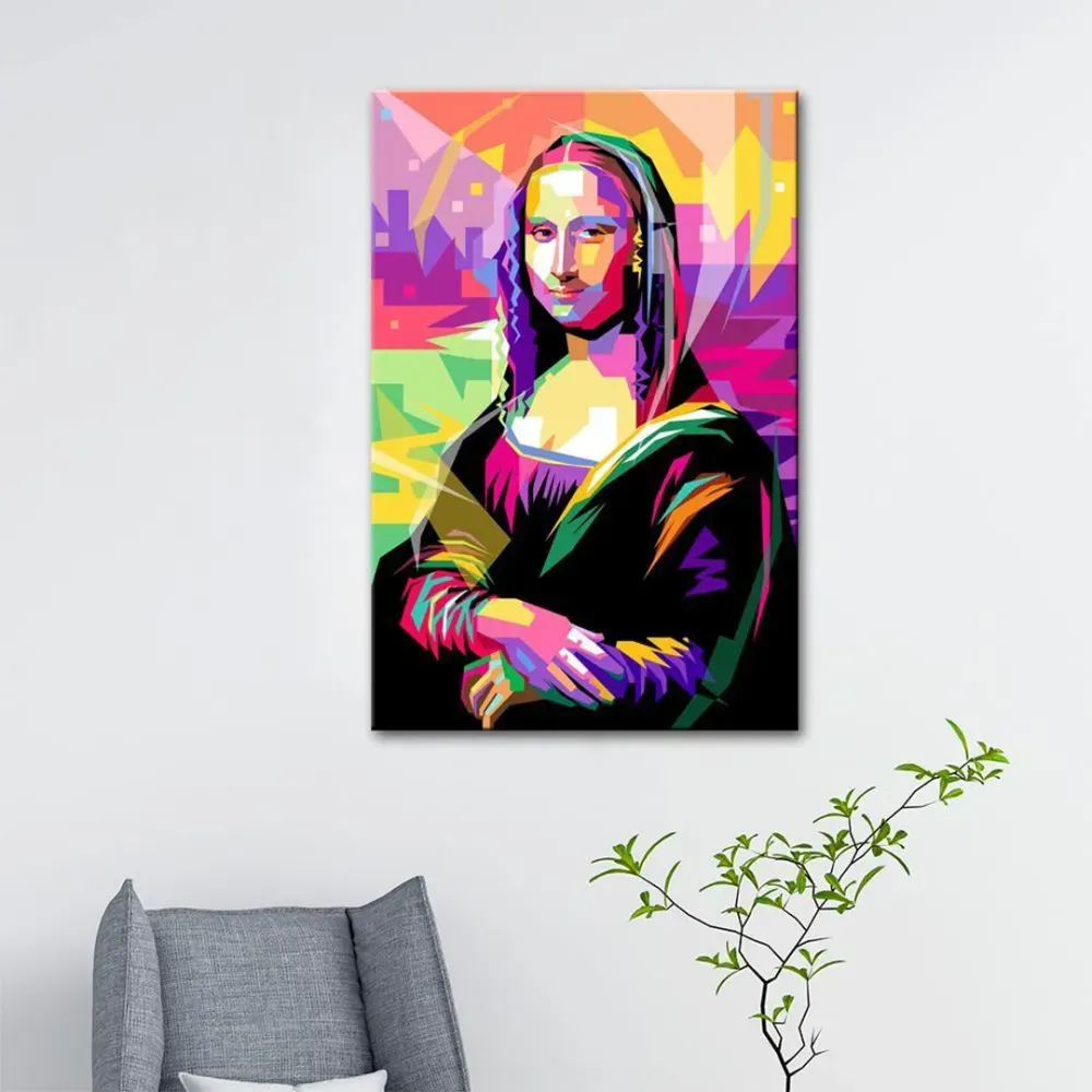 Monalisa Pop Art Painting / Canvas Print Stretched on Wood Bars 61 x 41cm