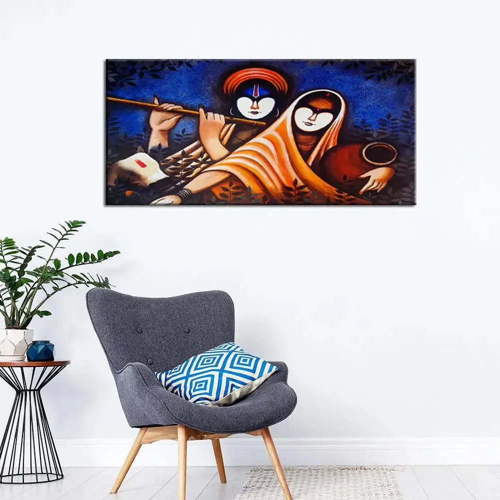 Radha Krishna Spiritual Canvas Art Wall Painting
