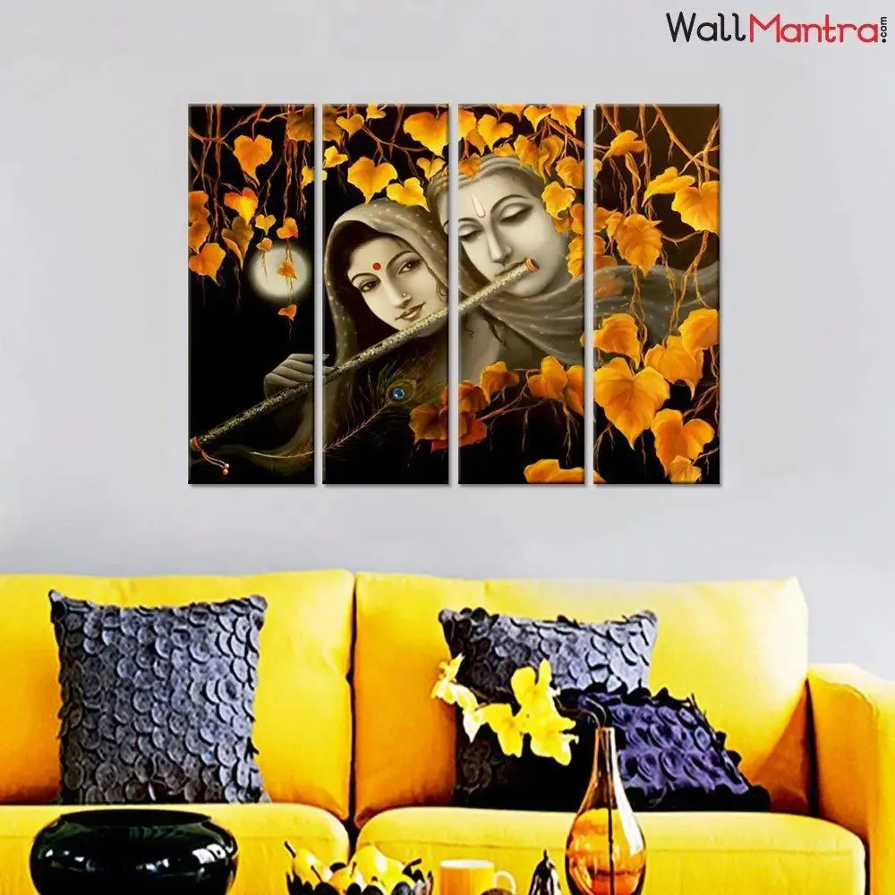 wallmantra-sepia-tone-radha-krishna-wooden-framed-4-pieces-canvas-painting-F494.jpg