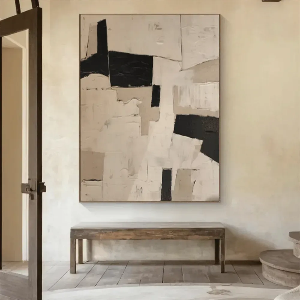 WallMantra Stillness in Contrast Handmade Painting