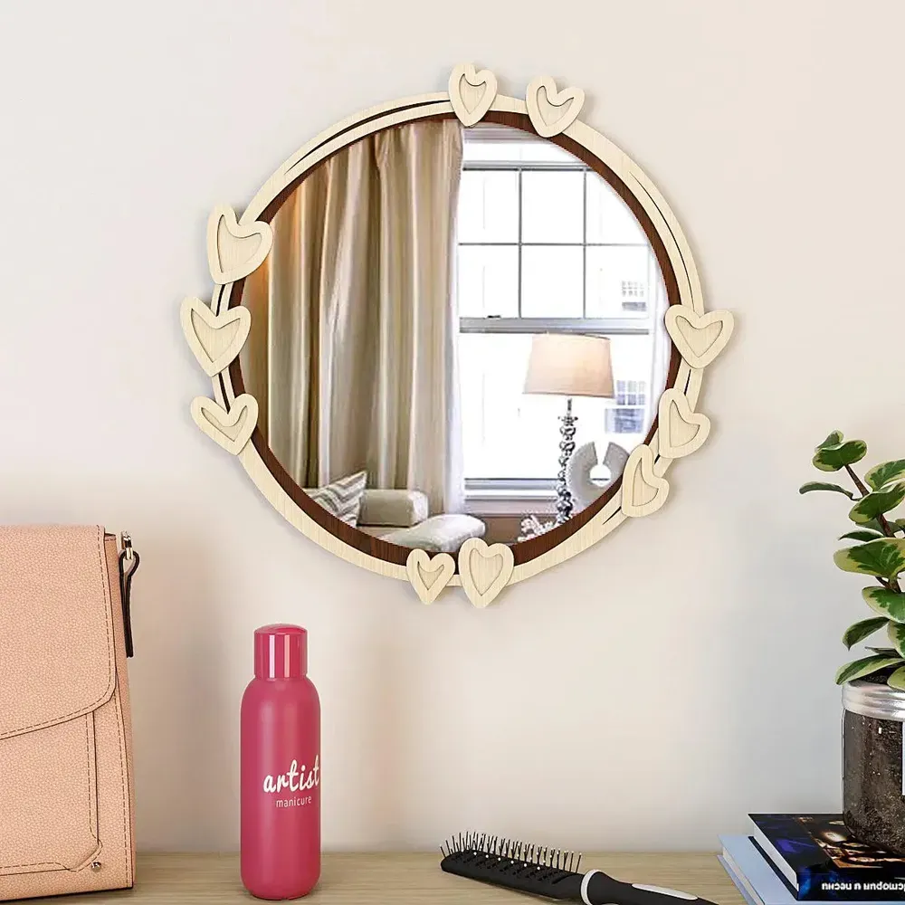 Stylish Decorative Mirror/ Wall Mirror with Heart Wooden Frame