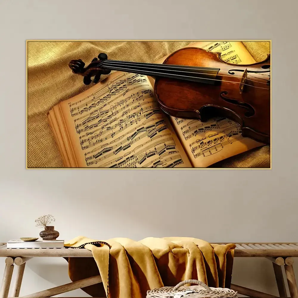 Villon with Music Notes Canvas Big Panoramic Wall Painting